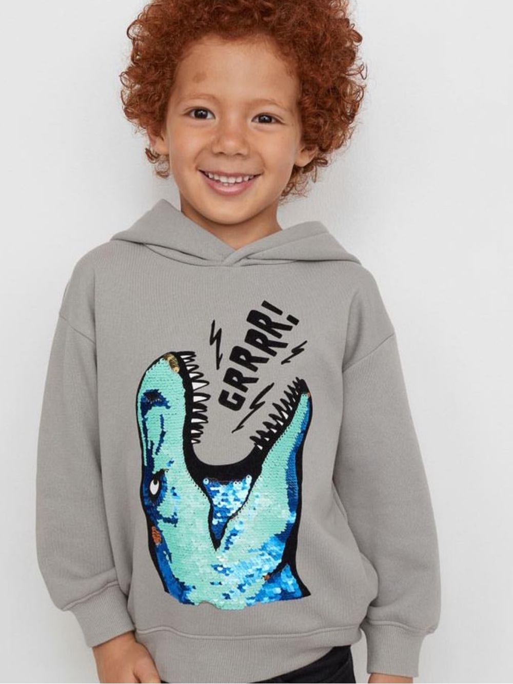 H&M flip sequin Dino hoodie